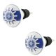 2 Pieces Ship Wheel Slate Blue Flat Ceramic Wine Bottle Stopper